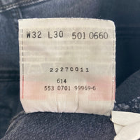 Levi's リーバイス 501-0660 501 USA製 ボタン裏553 01年製 後染めブラック デニムパンツ ブラック size32 瑞穂店