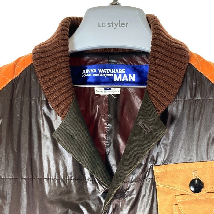JUNYA WATANABE COMME des GARCONS MAN ジュンヤワタナベ コムデギャルソンマン WD-J046 AD2009 ナイロン 切替 ハンティングジャケット ブラウン sizeS 瑞穂店