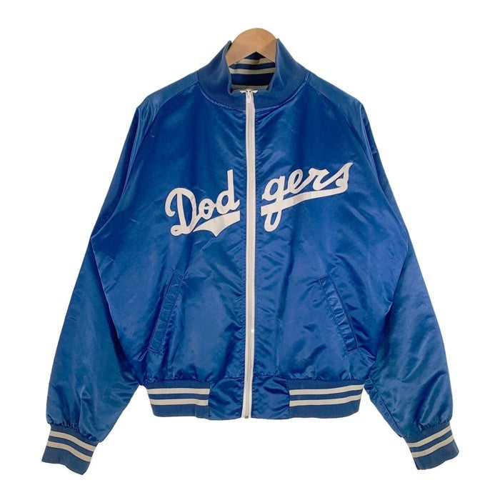 90's MLB Los Angels Dodgers ロサンゼルス・ドジャース スタジャン ナイロン リブジャケット ブルー USA製 Size L 福生店