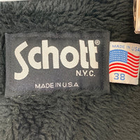 Schott ショット Lot641 ボアライナー付き レザーシングルライダース ブラック size38※ジップ破損 瑞穂店