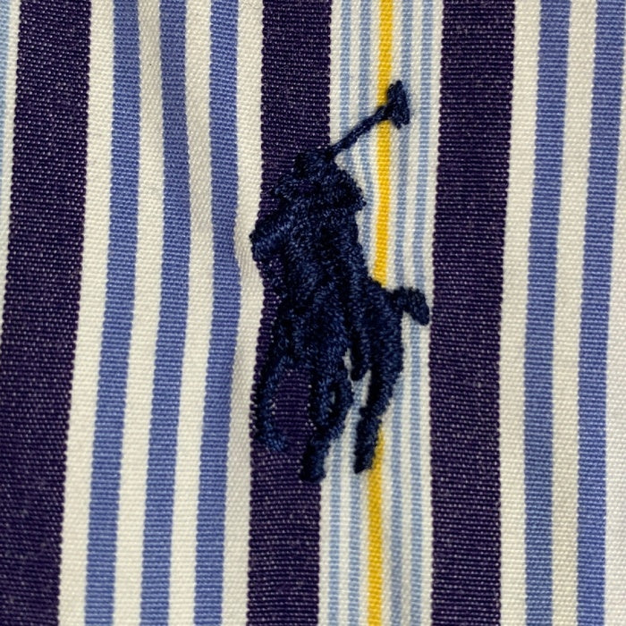 Ralph Lauren ラルフローレン CUSTOM FIT マルチストライプ ボタンダウンシャツ パープル ブルー Size XL 福生店