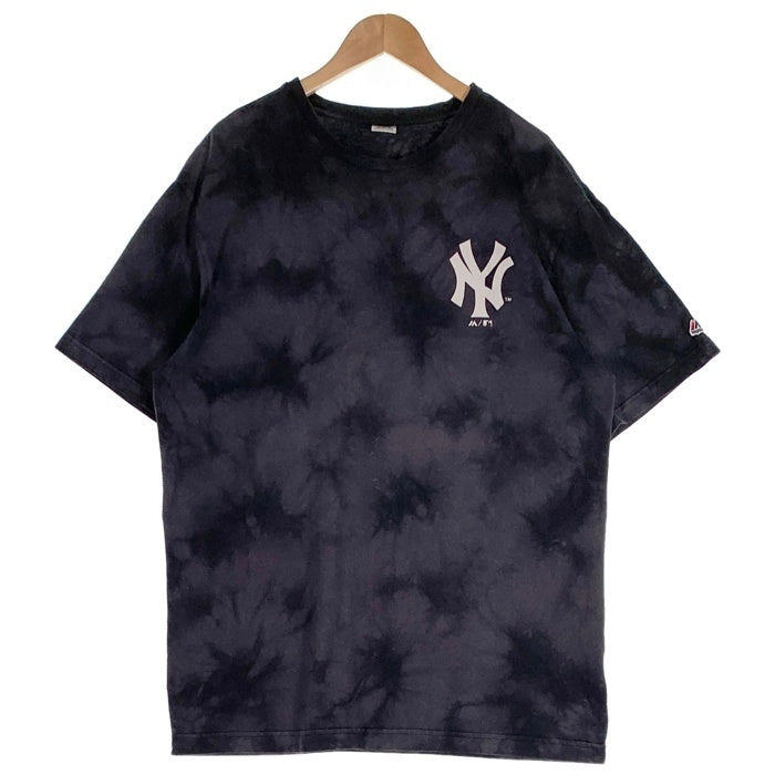 majestic マジェスティック Newyork Yankees ニューヨークヤンキース チームロゴ プリント 半袖 Tシャツ ブラック Size XL 福生店