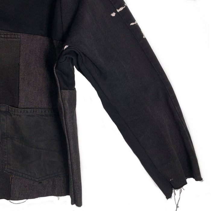 THRIFTY LOOK スリフティー ルック 再構築 DENIM REMAKE ENGINEERED JACKET デニム リメイク エンジニア ジャケット ブラック Size XL相当 福生店