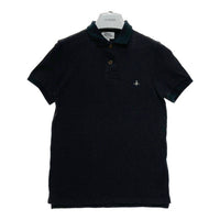 Vivienne Westwood MAN ヴィヴィアンウェストウッドマン オーブ刺繡 鹿の子 ポロシャツ ブラック Size 44 瑞穂店