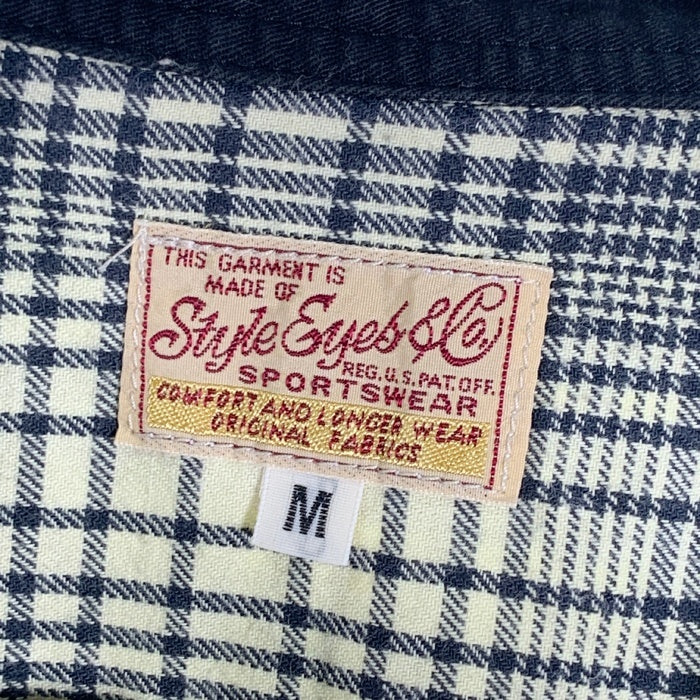 Style Eyes スタイルアイズ オープンカラー チェックシャツ 半袖 ブラック アイボリー SE35055 Size M 福生店
