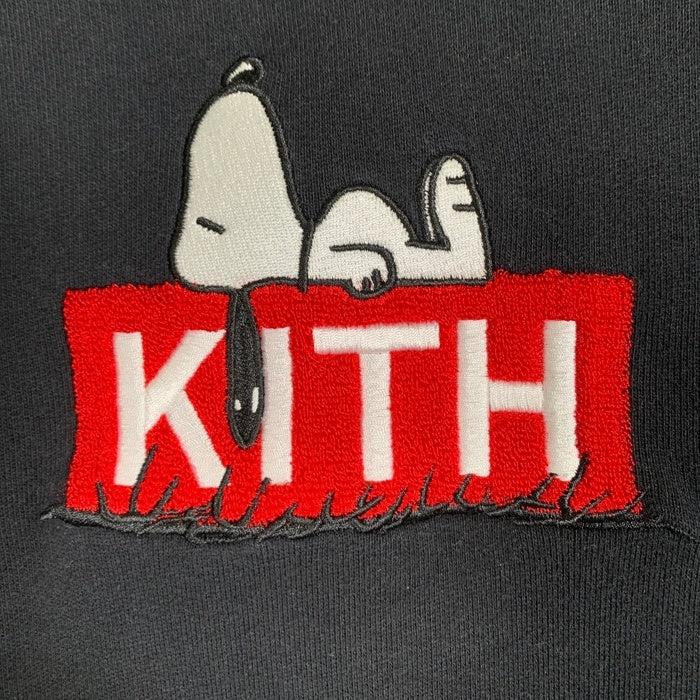 KITH キス 23AW PEANUTS スヌーピー ボックスロゴ プルオーバースウェットパーカー ブラック Size M 福生店