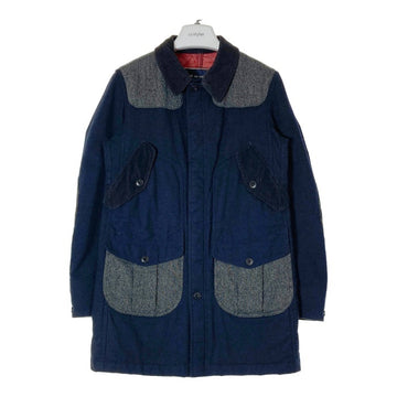 COMME des GARCONS HOMME コムデギャルソンオム HN-C017 AD2014 ウール×コットン切替 コーデュロイ エルボーパッチ カバーオール ネイビー sizeS 瑞穂店
