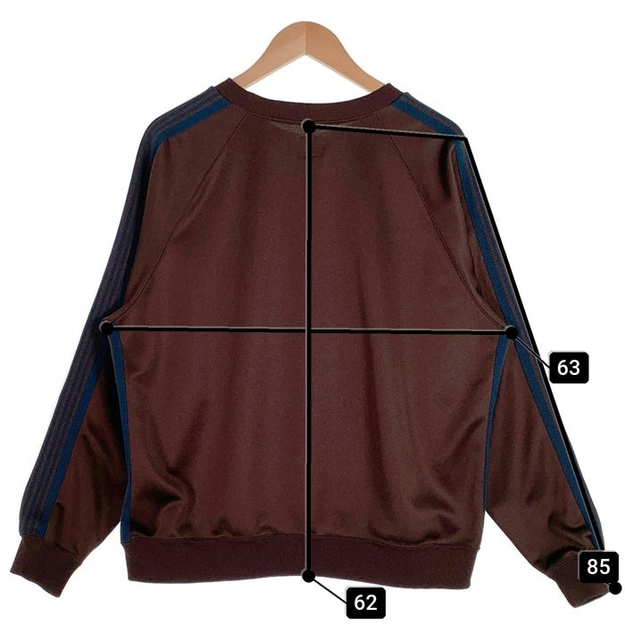 Needles ニードルズ KEBOZ別注 Track Crew Neck Shirt トラッククルーネックシャツ パピヨン刺繡 ブラウン ネイビー LQ476 Size M 福生店