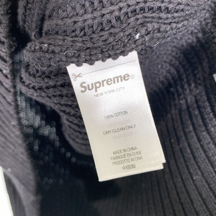 SUPREME シュプリーム 23AW Small Box Ribbed Sweater スモールボックス コットン セーター リブ クルーネック ブラック　Size M 福生店