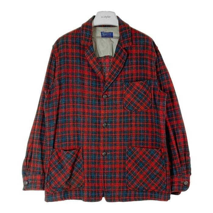 PENDLETON ペンドルトン 60-620 ウール テーラードジャケット 50's ブラックxレッド チェック sizeM 瑞穂店