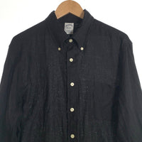 Brooks Brothers ブルックスブラザース リネン 麻 長袖 ボタンダウン シャツ ブラック Size L 福生店