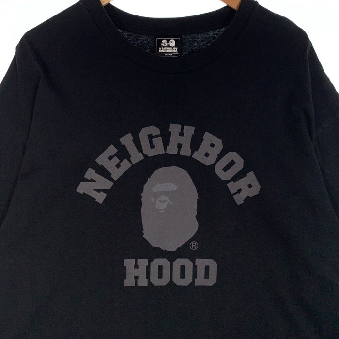 A BATHING APE アベイシングエイプ NEIGHBORHOOD ネイバーフッド プリントTシャツ ブラック 001TEJ231901C Size 3XL 福生店