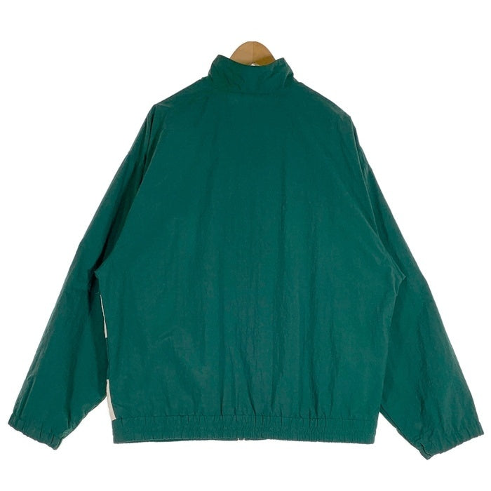 80-90’s adidas アディダス ナイロン ジップアップジャケット ボーダー グリーン ホワイト Size XL 福生店