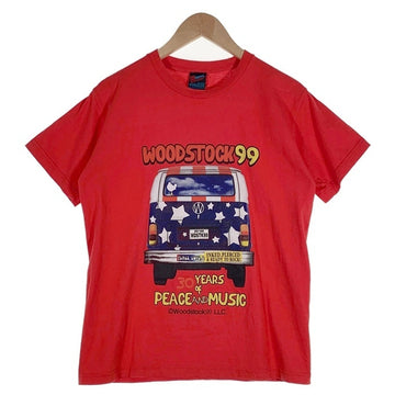 90's WOODSTOCK99 ウッドストック フェス プリントTシャツ レッド Hanes USA製 Size L 相当 福生店