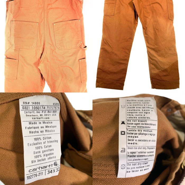 Carhartt カーハート Double Knee Overall ダック ダブルニー オーバーオール ブラウン Size 34×32 福生店