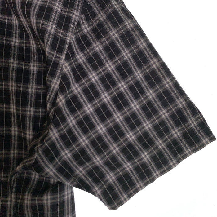 BURBERRY BLACK LABEL バーバリーブラックレーベル コットン チェックシャツ 半袖 ブラック D1M14-113-09 Size 3 福生店