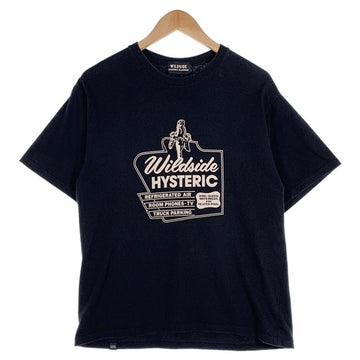 HYSTERIC GLAMOUR ヒステリックグラマー WILDSIDE ヨウジヤマモト MOTEL Tee プリントTシャツ ブラック SZ-T14-032 Size 4 福生店