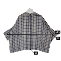 ARTS&SCIENCE アーツアンドサイエンス 0242-L6092-1211 チェック リネンブラウス シャツ プルオーバー ネイビー Size1 瑞穂店