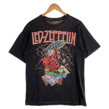 90's LED ZEPPELIN レッドツェッペリン 魔導士 プリントTシャツ ブラック 袖裾シングル Size L-XL 相当 福生店