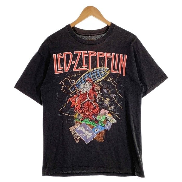 90's LED ZEPPELIN レッドツェッペリン 魔導士 プリントTシャツ ブラック 袖裾シングル Size L-XL 相当 福生店