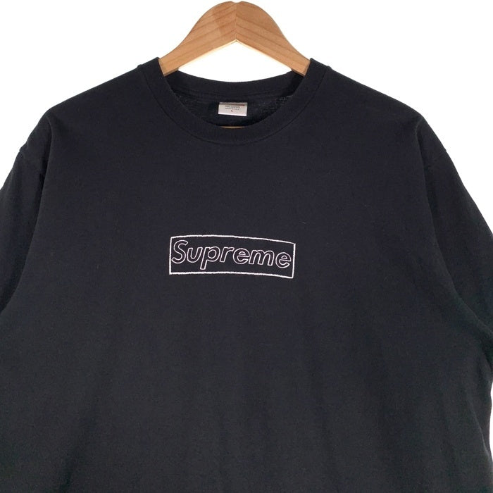 SUPREME シュプリーム 21SS KAWS Chalk Logo Tee カウズ チョークロゴ プリントTシャツ ブラック Size L 福生店