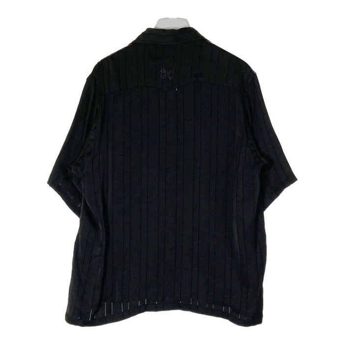 Needles ニードルス OT202 S/S Cowboy One-Up Shirt TA/CU/PE Georgette パピヨン刺繍 カウボーイ オープンカラーシャツ ブラック sizeS 瑞穂店