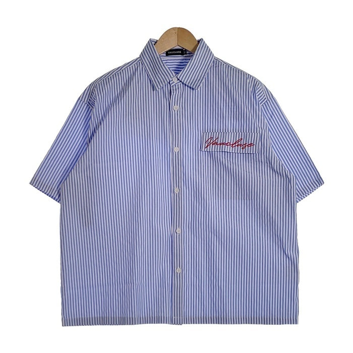 VAUCLUSE STUDIOS Striped Signature Short Sleeve Shirt ストライプシャツ 半袖 ライトブルー Size M 福生店