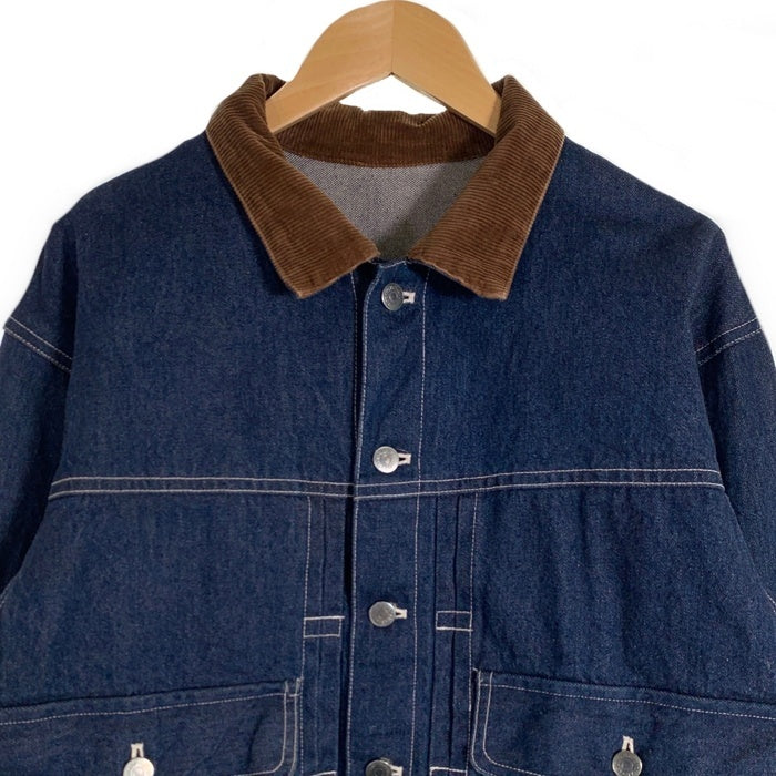 CHAPS RALPH LAUREN チャｯプス ラルフローレン デニムジャケット インディゴ 襟コーデュロイ バックルバック Size M 福生店