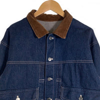 CHAPS RALPH LAUREN チャｯプス ラルフローレン デニムジャケット インディゴ 襟コーデュロイ バックルバック Size M 福生店
