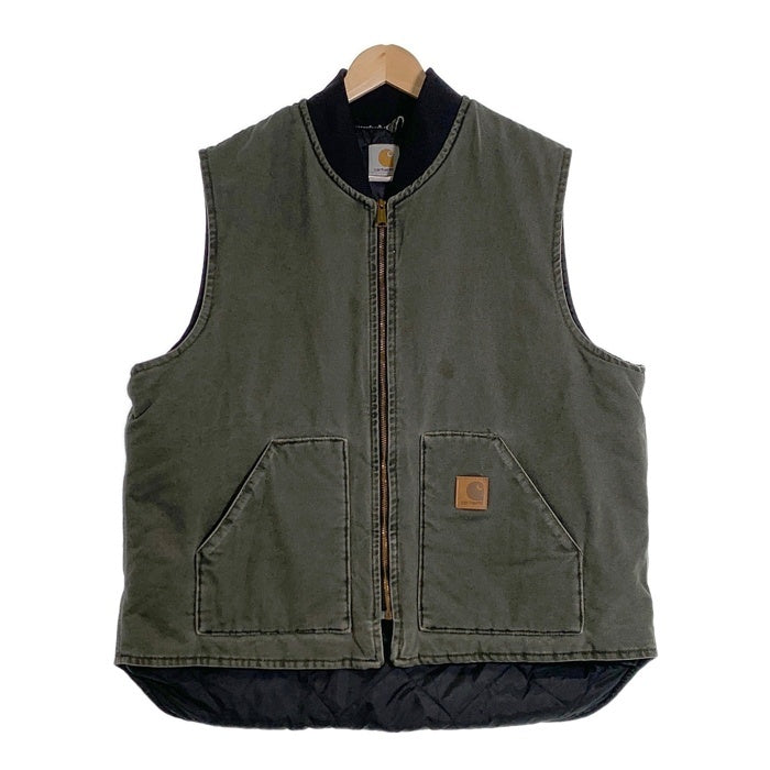 00‘ｓ Carhartt カーハート Duck Work Vest ダック ワーク ベスト モスグリーン Size XXL相当 福生店