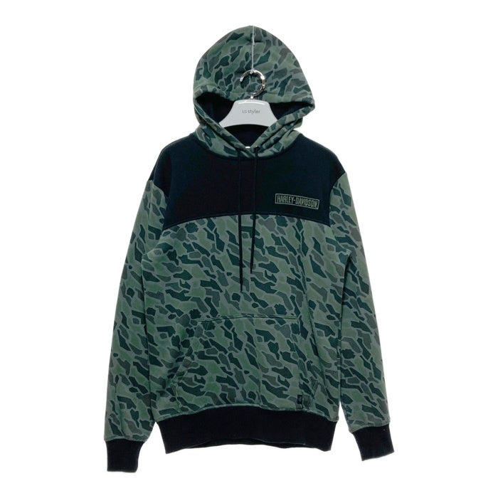 Harley-Davidson ハーレーダビッドソン 迷彩 切替 プルオーバーパーカー カーキ sizeS 瑞穂店
