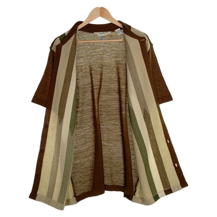 70'sDa Vinci ダヴィンチ アクリルニット 半袖シャツ ブラウン Size S 福生店