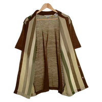 70'sDa Vinci ダヴィンチ アクリルニット 半袖シャツ ブラウン Size S 福生店