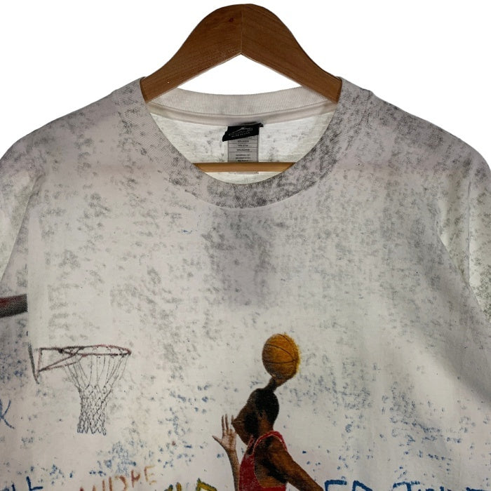 90's NIKE ナイキ JORDAN BRAND ジョーダンブランド エアジョーダン オーバープリント Tシャツ ホワイト USA製 デッドストック Size XL 福生店
