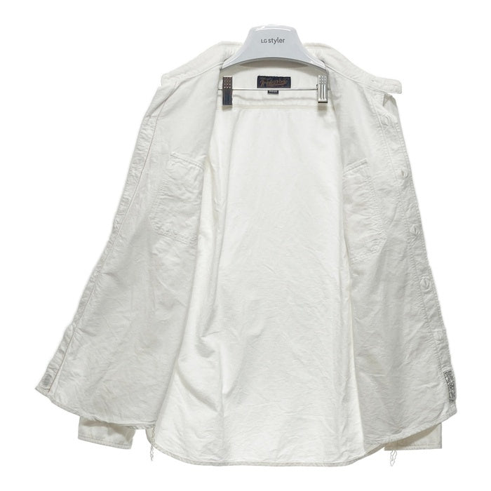 Triple Works トリプルワークス マチ付き ワークシャツ 長袖 コットン ホワイト アイアンハート 2 Size M 瑞穂店