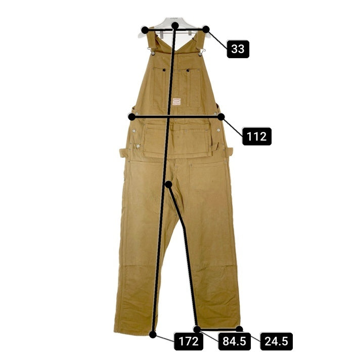 FREEWHEELERS フリーホイーラーズ GREAT LAKES WOODMAN BIB OVERALL ダック地 ビブ オーバーオール イエローブラウン Size 34-34 瑞穂店