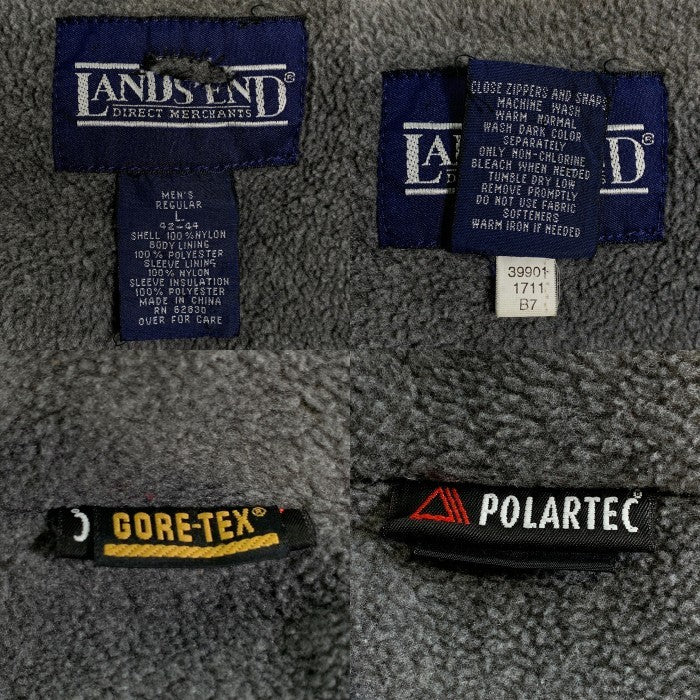 90's LANDS'END ランズエンド ナイロン ウォームアップジャケット レッド ゴアテックス ポーラテック Size L 福生店