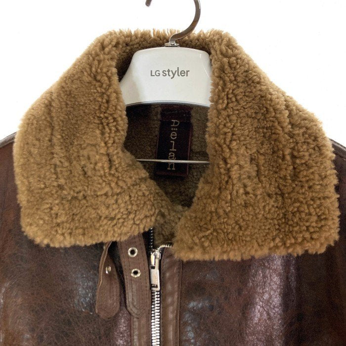 Delan デラン SHEARLING シアリング ボア レザージャケット ブラウン size52 瑞穂店