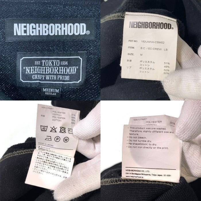 NEIGHBORHOOD ネイバーフッド 18AW クルーネックスウェット ブラック 182UWNH-CSM02 Size M 福生店