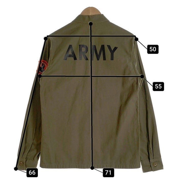 SUPREME シュプリーム 14AW ARMY Shirt アーミーバックプリント シャツ オリーブ ワッペン Size M 福生店