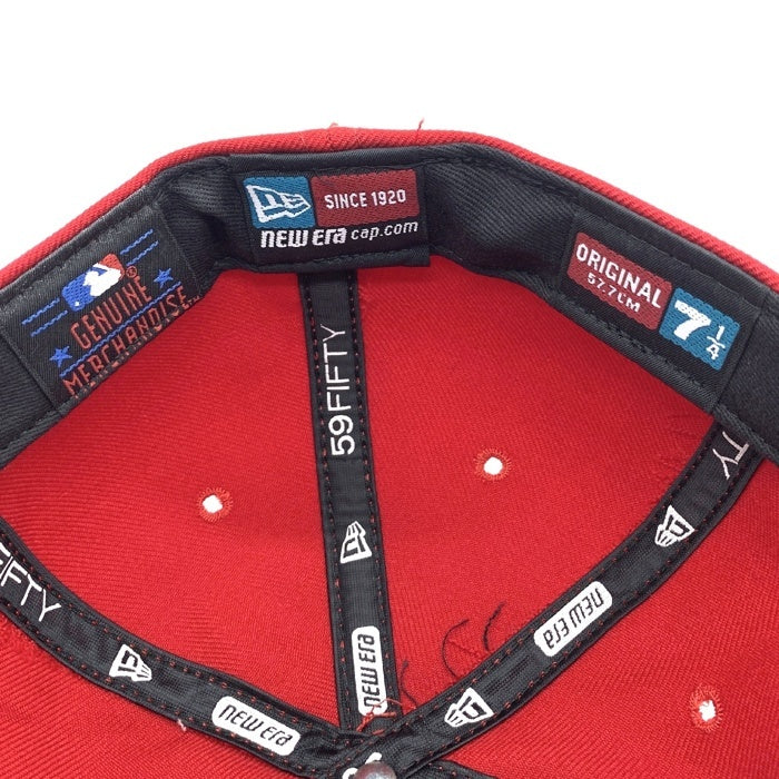 90's New Era ニューエラ MLB ニューヨーク・ヤンキース 59FIFTY ベースボールキャップ レッド ウール USA製 赤白刺繡 Size 7 1/8 (56.8cm) 福生店