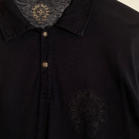 CHROME HEARTS クロムハーツ クロスボールボタン 長袖 ポロシャツ ブラック Size M 福生店