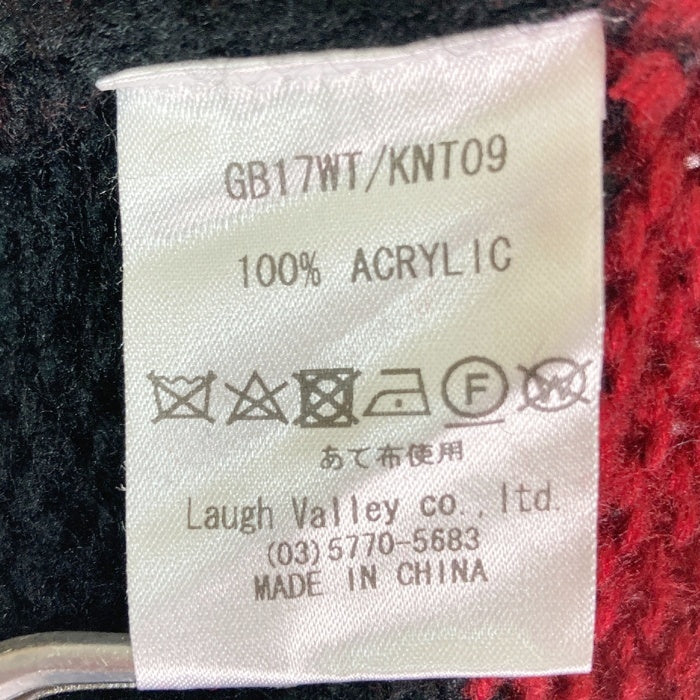 glamb グラム Terence border knit テレンズボーダーニットセーター レッド ブラック アクリル GB17WT/KNT09 Size 4 瑞穂店