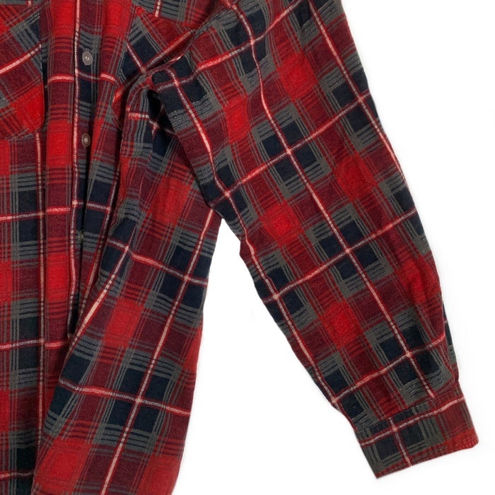 70's Sears シアーズ KING ROAD キングロード チェックプリント フランネルシャツ レッド Size L 福生店