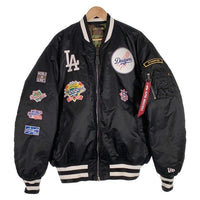 ALPHA アルファ New Era MLB LA Dodgers ニューエラ ロサンゼルスドジャース MA-1 フライトジャケット リバーシブル ブラック カモフラージュ Size 2XL 福生店