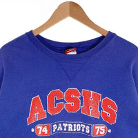 Hanes ヘインズ ACSHS PATRIOTS クルーネックスウェット ブルー レッド Size XL(46-48) 福生店