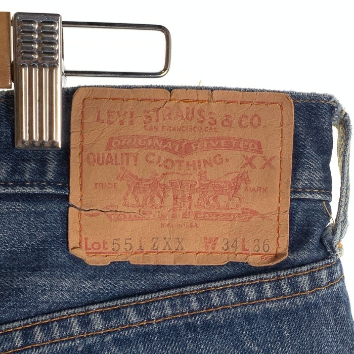 90's LEVI'S リーバイス 551ZXX デニムパンツ ジーンズ インディゴ 555 復刻 98年米国製 Size 34×36 福生店