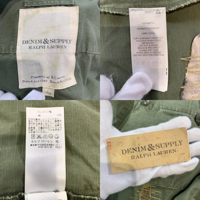 DENIM&SUPPLY RALPH LAUREN デニム&サプライ ラルフローレン ジャングルファティーグ ミリタリーフィールドジャケット リペア加工 リップストップ オリーブ Size S 福生店
