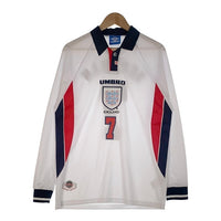 Umbro アンブロ イングランド代表 ベッカム 7 サッカージャージ 長袖 ホワイト フランスW杯 Size L 福生店
