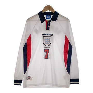 Umbro アンブロ イングランド代表 ベッカム 7 サッカージャージ 長袖 ホワイト フランスW杯 Size L 福生店